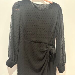 Lulu's Elegant Black Long Sleeve Dress